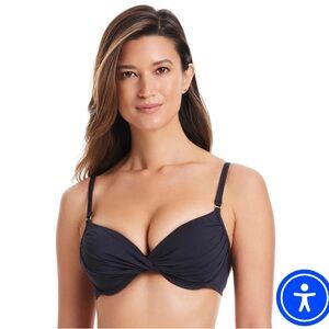 Black Twist Front Bikini Top